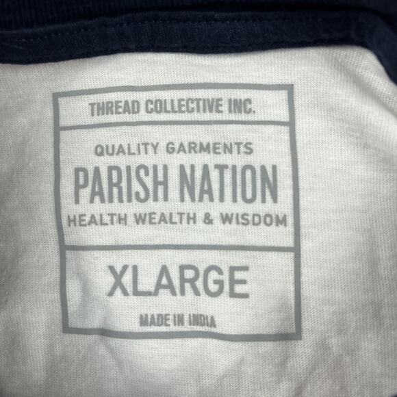 Parish Nation Mens XL Red Blue Tee Shirt USA Flag Stars Stripes 4th of July NWT - Picture 4 of 9